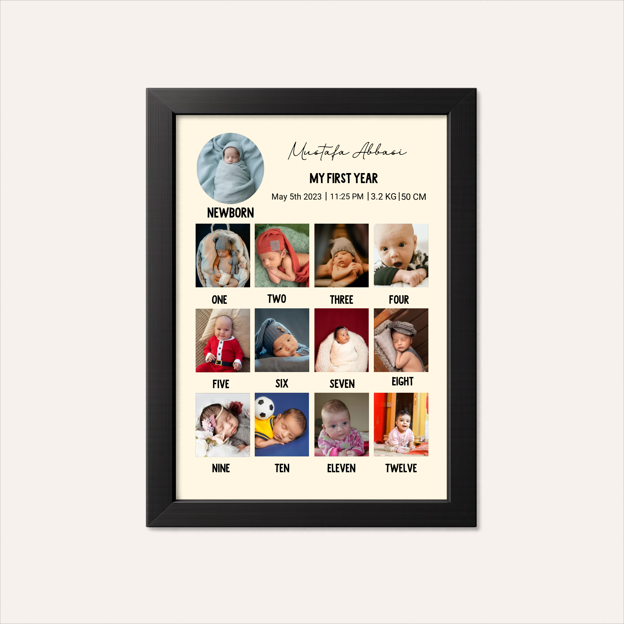 Monthly Baby Shoot Poster - Customized Frame