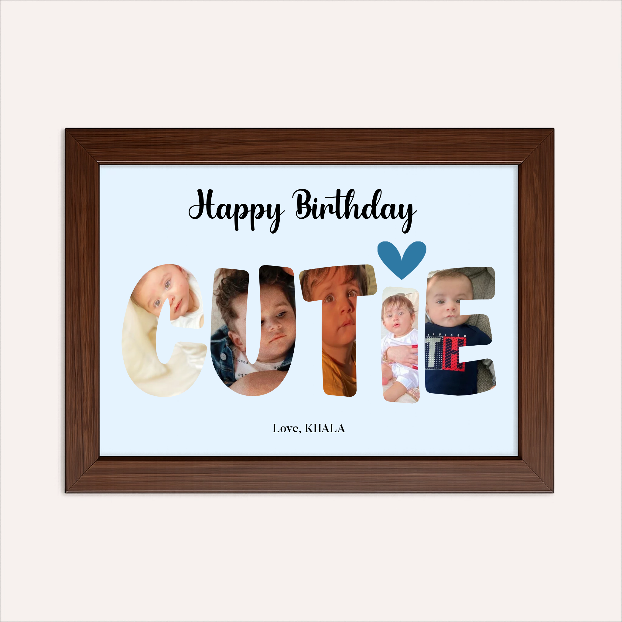 Personlized Birthday Frame - CUTIE Word Art