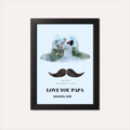 Personlaized Watercolor Hat Mostache Photo Art