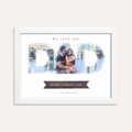 Personalized Watercolor DAD Photo Art Frame