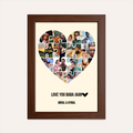 Personalized Father Memory Frame - Heart Puzzle Collage