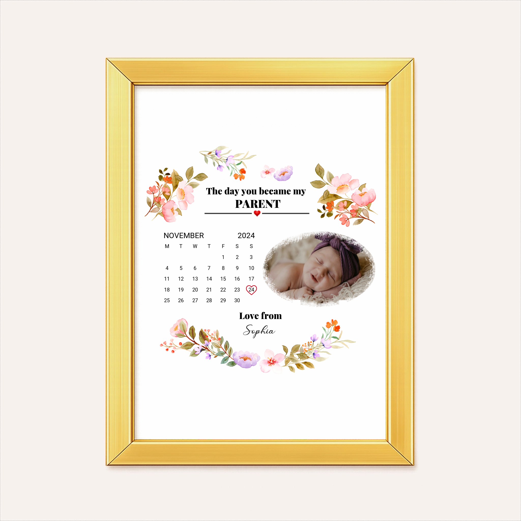 Personalized Photo Frame - The Day You Became My Mommy, Daddy, Grandparents