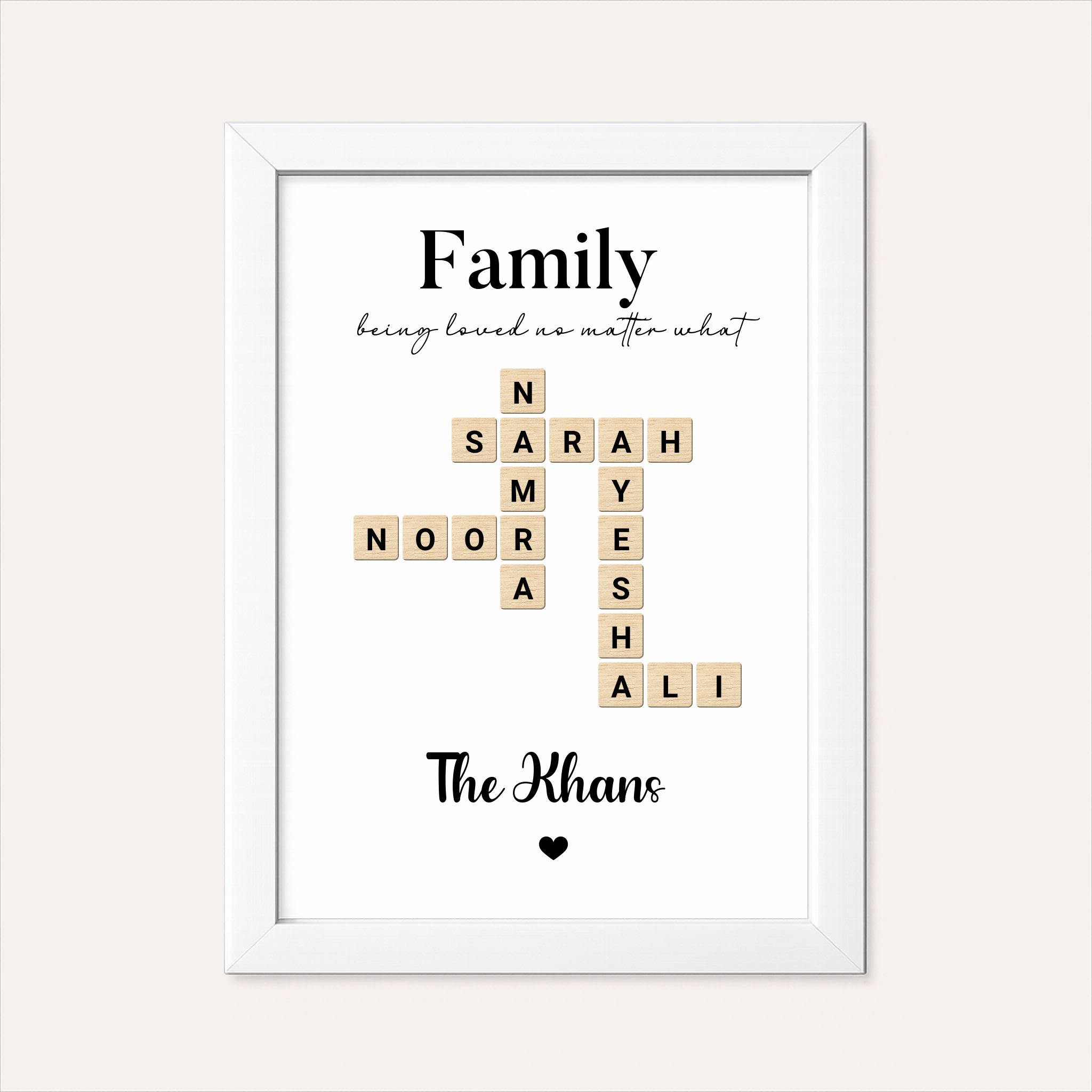 The Scrabble Family Name - Customised Frame
