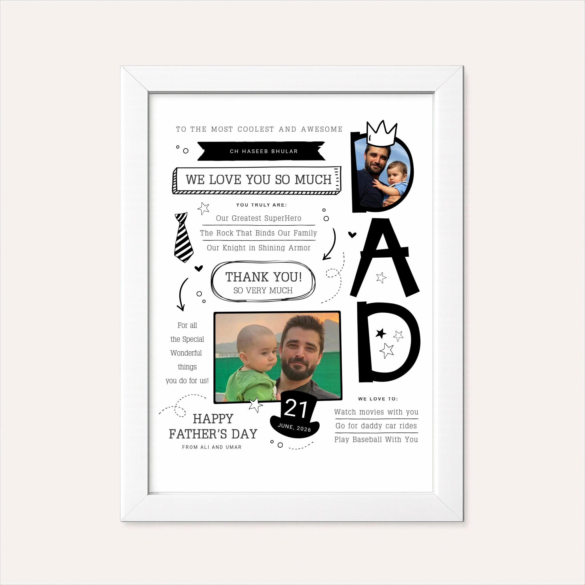 Personalized Father's Memory Board