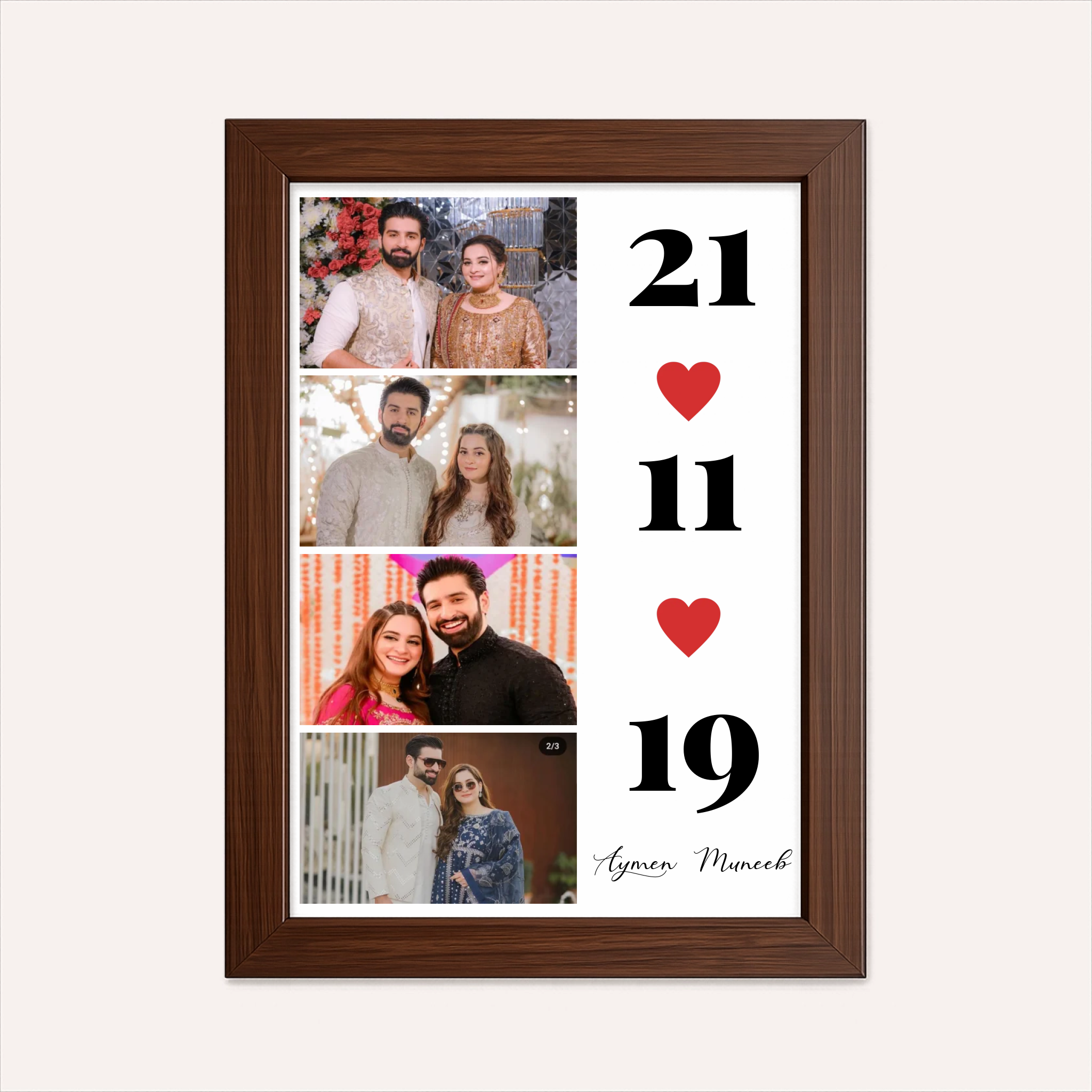 Personalized Couple Photo Collage with Date