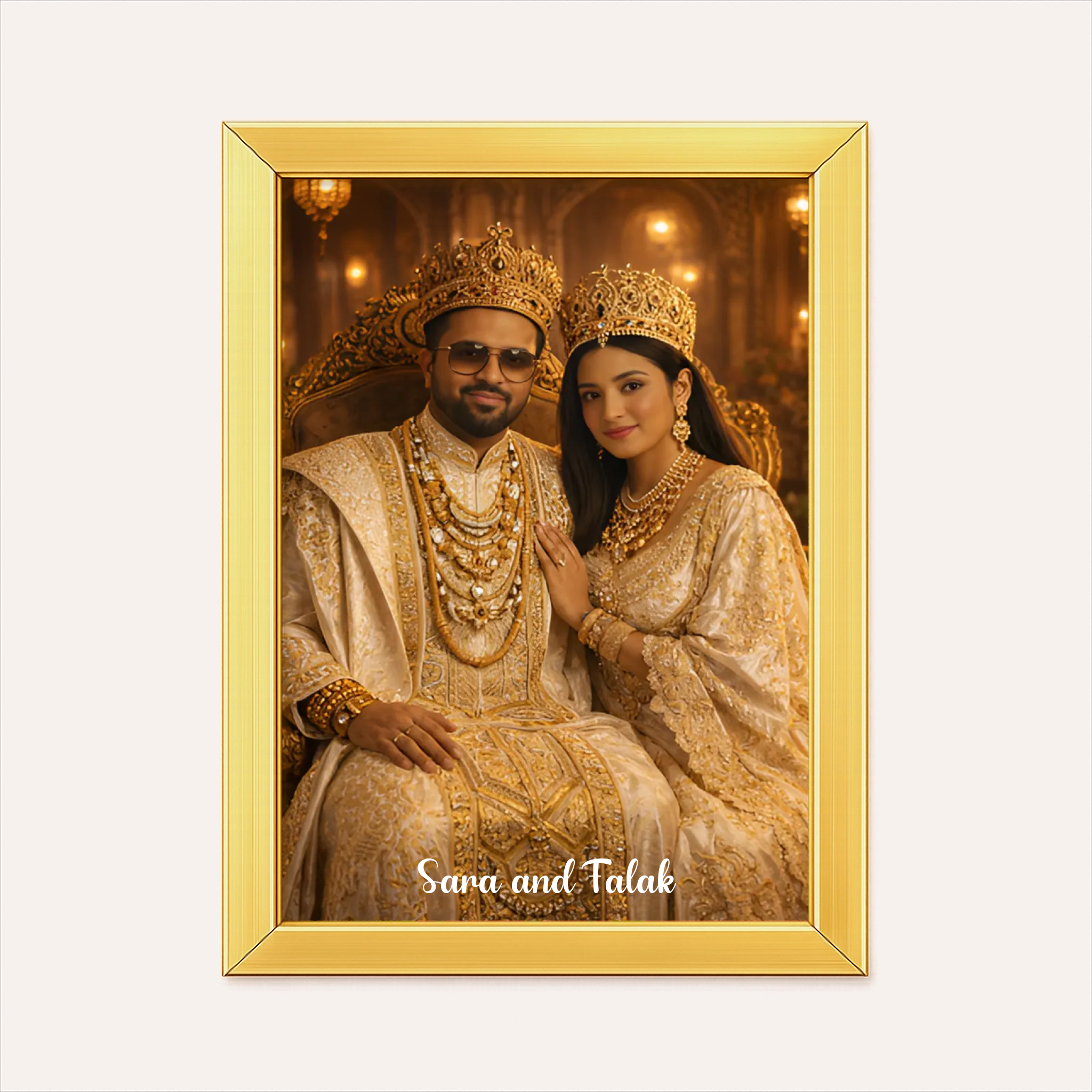King & Queen Royal Portrait - AI Poster