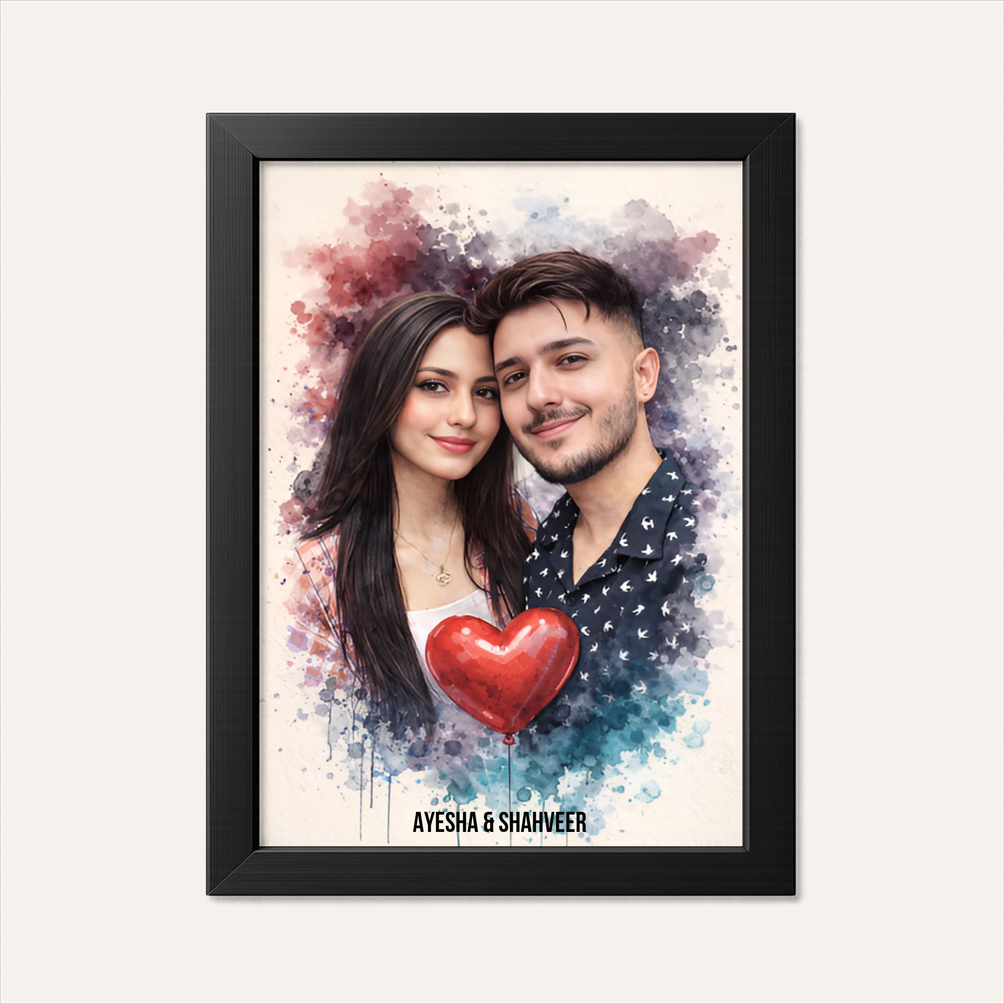 Personalized Romantic Couple - AI Poster