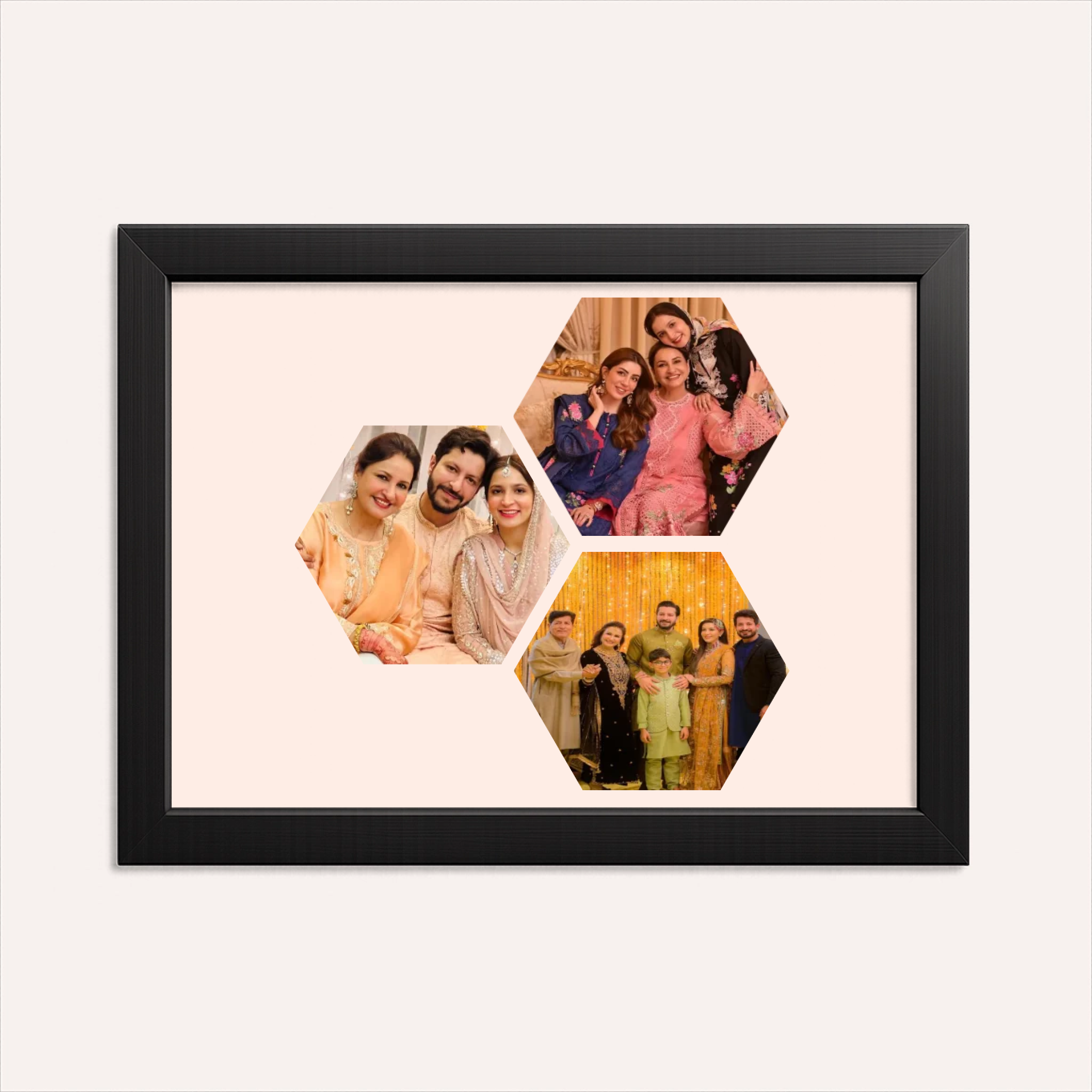 Personalized Hexagon Family Photo Frame Collage