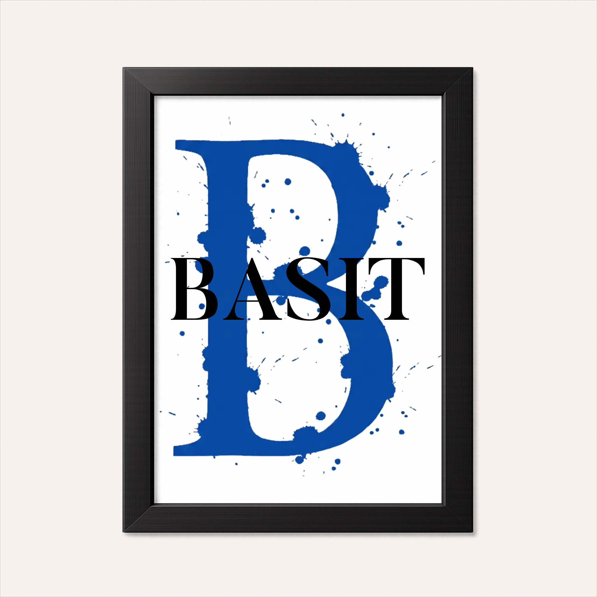 Personalized Blue Initial Name Frame