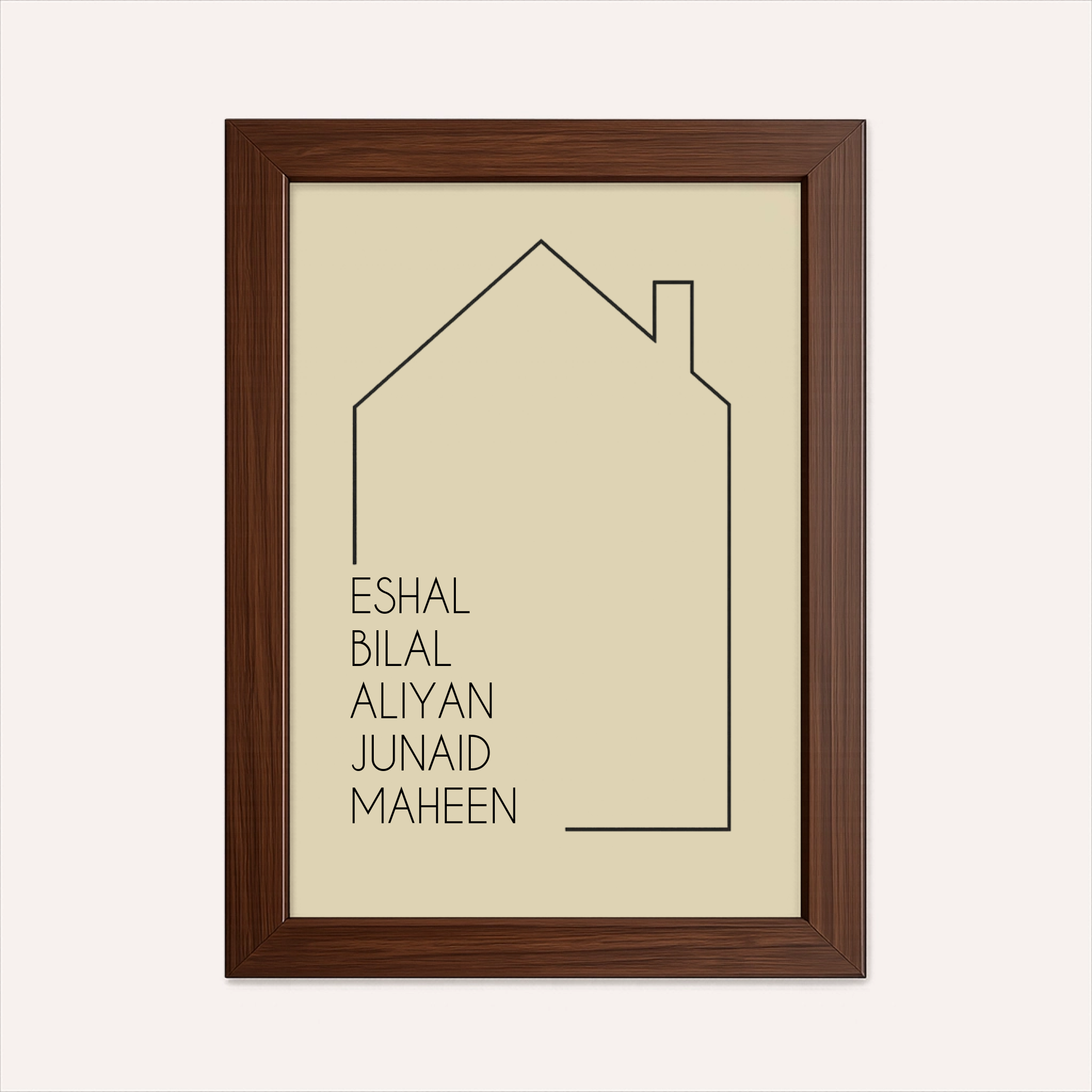 Personalized Frame - Family House With Name