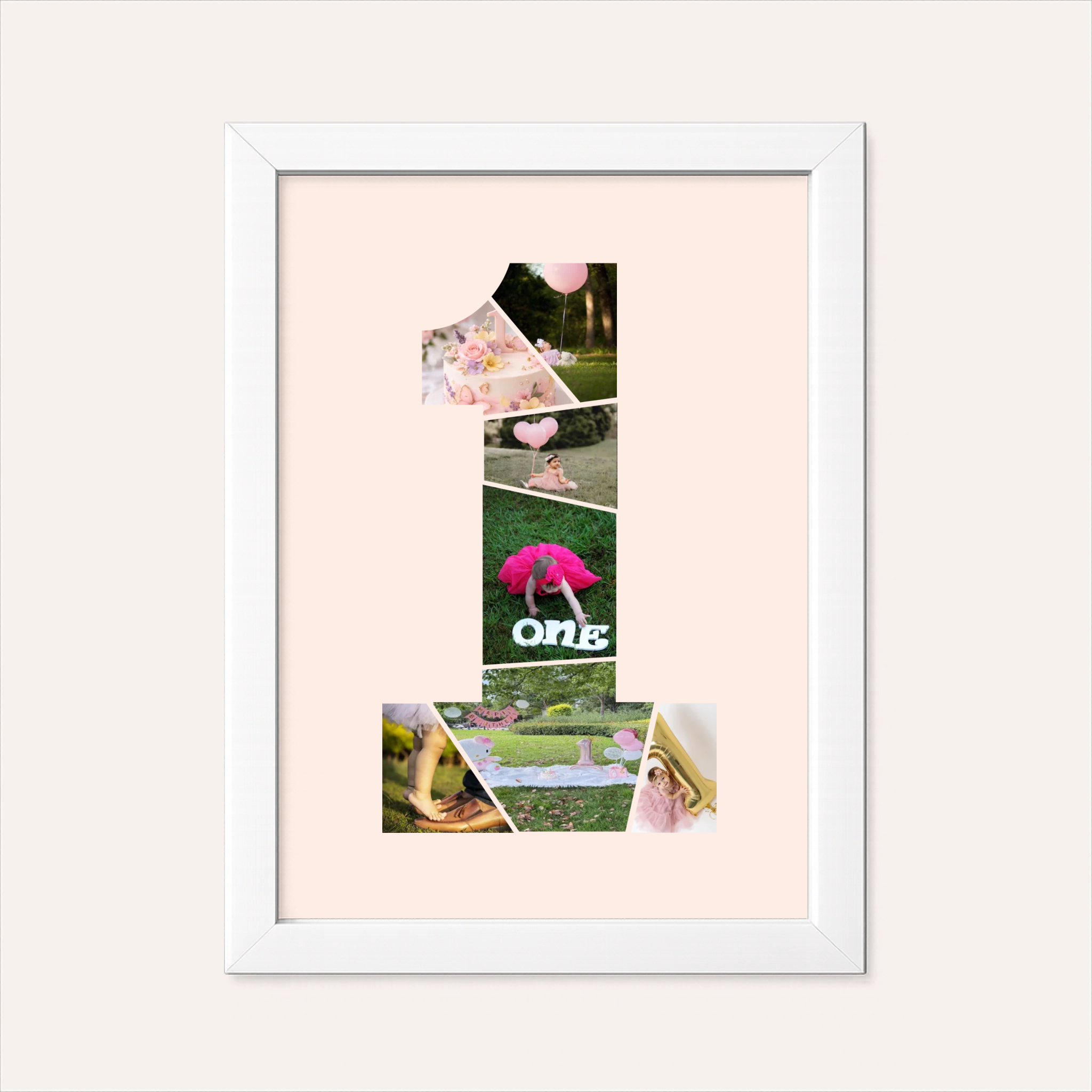 Personalized First Birthday Photo Collage Frame