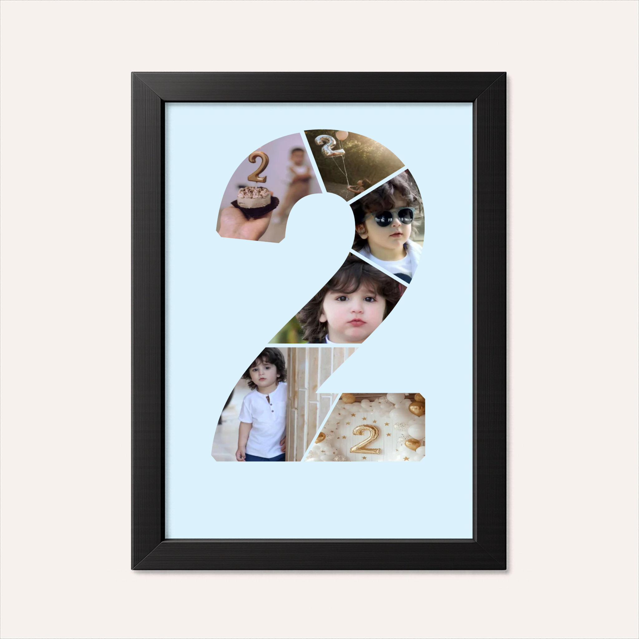Personalized Second Birthday Photo Collage Frame