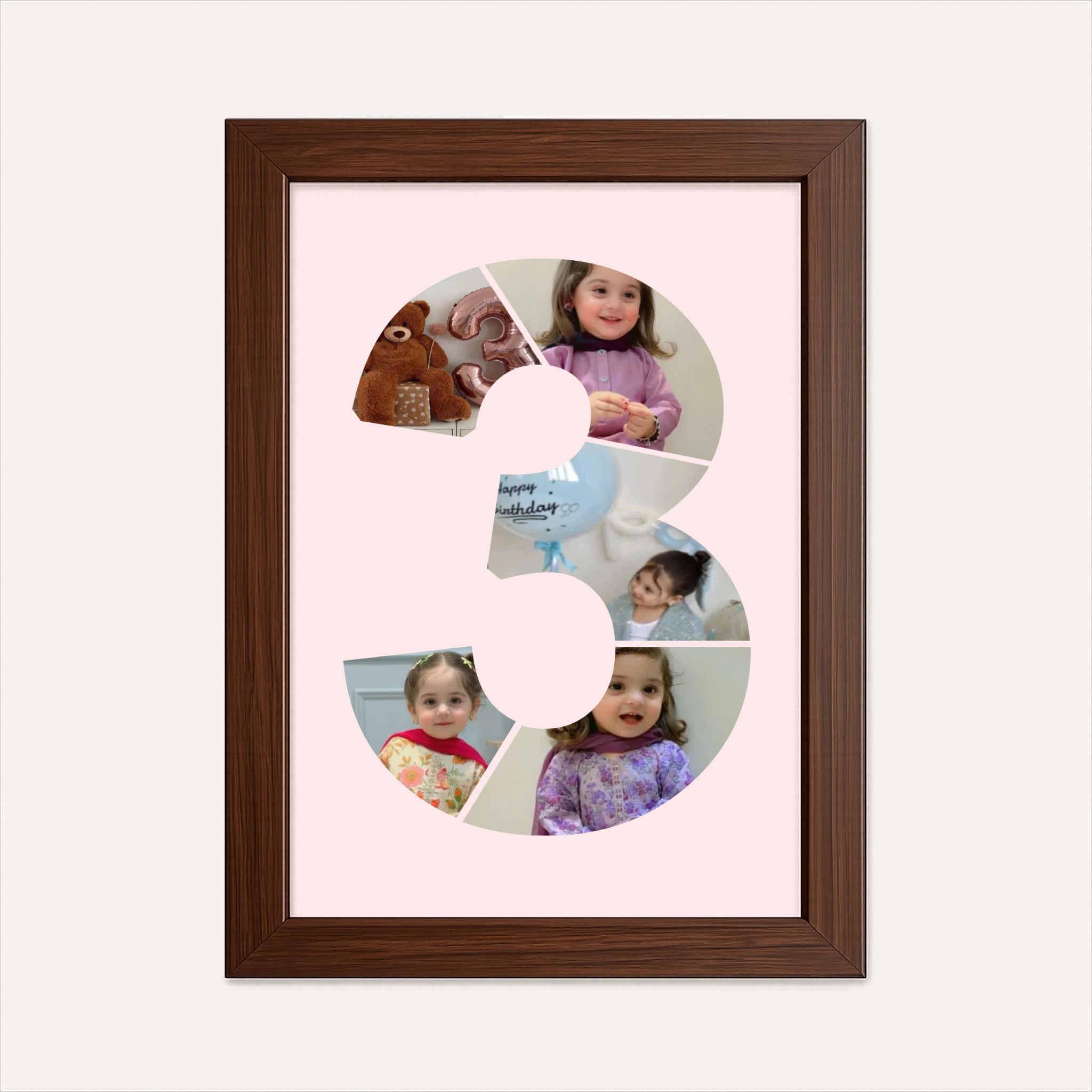 Personalized Third Birthday Photo Collage Frame
