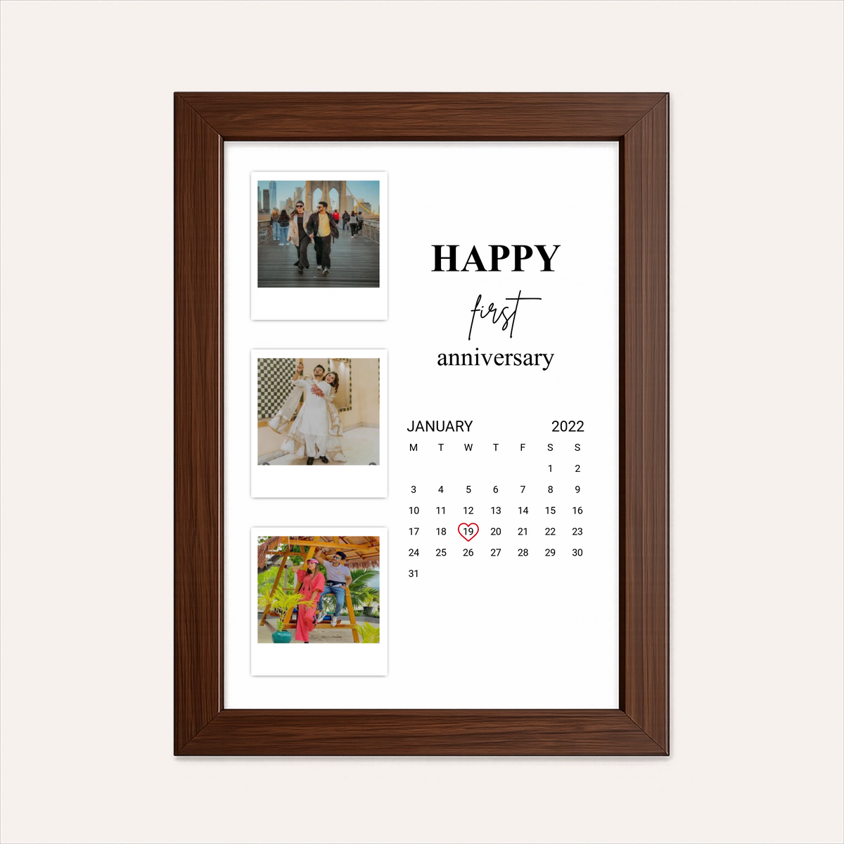 Personalized Anniversary Photo Frame Collage With Calendar